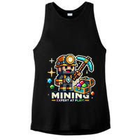 Mining Expert At Play! Pixelated Miner Ladies PosiCharge Tri-Blend Wicking Tank