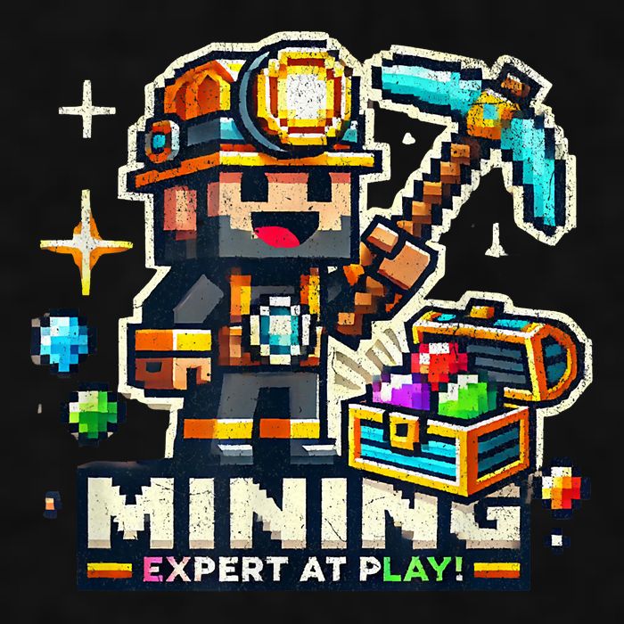 Mining Expert At Play! Pixelated Miner Ladies PosiCharge Tri-Blend Wicking Tank
