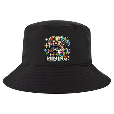 Mining Expert At Play! Pixelated Miner Cool Comfort Performance Bucket Hat