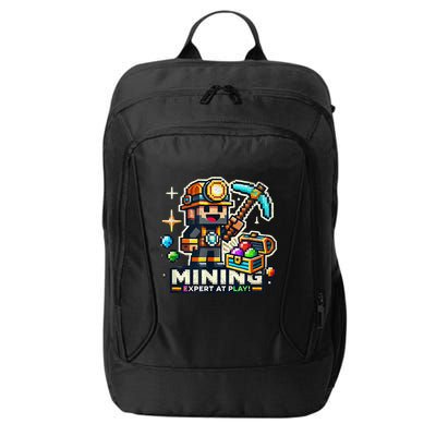 Mining Expert At Play! Pixelated Miner City Backpack