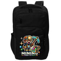 Mining Expert At Play! Pixelated Miner Impact Tech Backpack