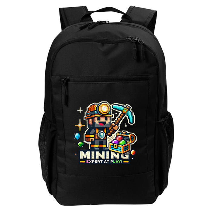 Mining Expert At Play! Pixelated Miner Backpack