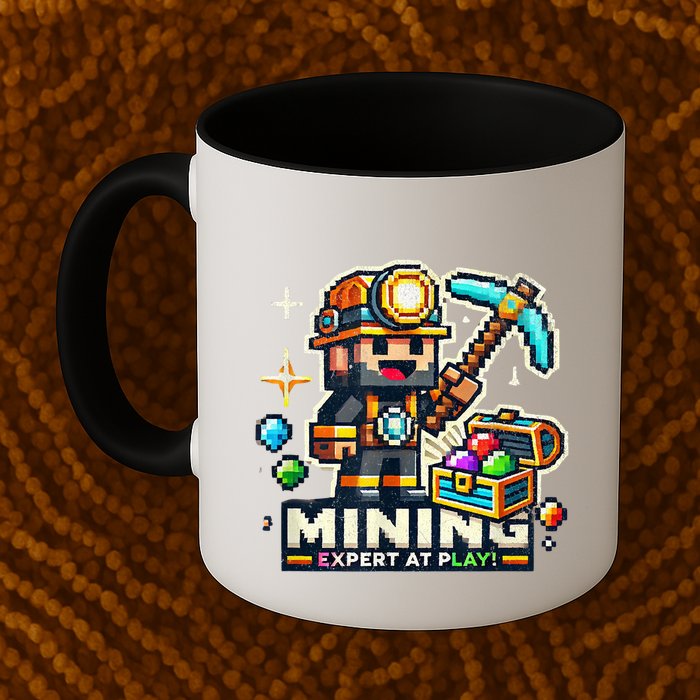 Mining Expert At Play! Pixelated Miner Mug