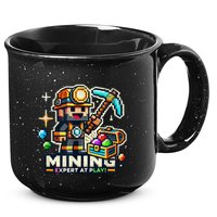 Mining Expert At Play! Pixelated Miner 15oz Campfire Ceramic Mug