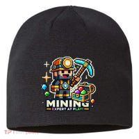 Mining Expert At Play! Pixelated Miner Sustainable Beanie