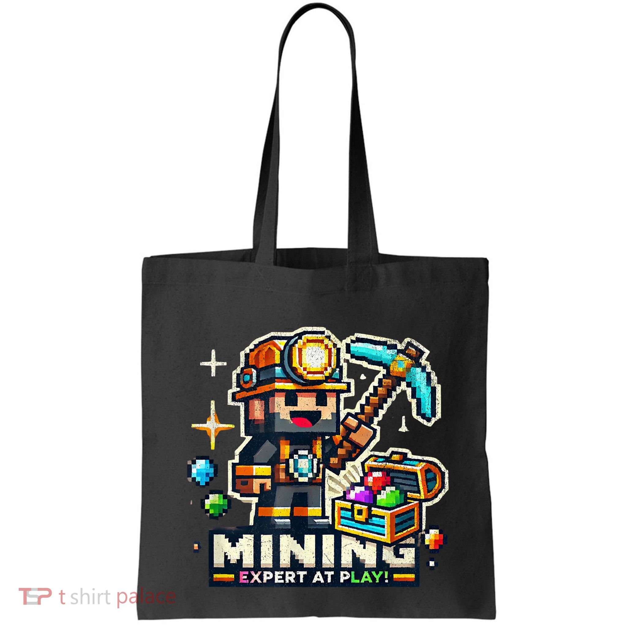 Mining Expert At Play! Pixelated Miner Bag