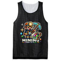 Mining Expert At Play! Pixelated Miner Mesh Reversible Basketball Jersey Tank