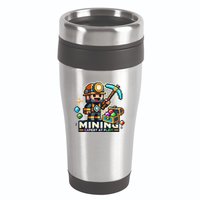 Mining Expert At Play! Pixelated Miner 16oz Travel Tumbler
