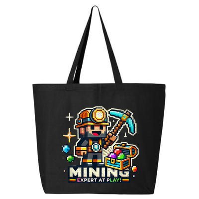 Mining Expert At Play! Pixelated Miner 25L Jumbo Tote