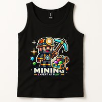 Mining Expert At Play! Pixelated Miner Tank Top