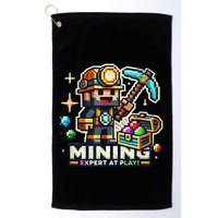 Mining Expert At Play! Pixelated Miner Golf Towel