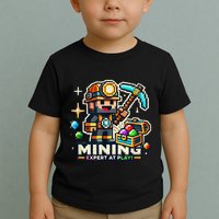 Mining Expert At Play! Pixelated Miner Toddler T-Shirt