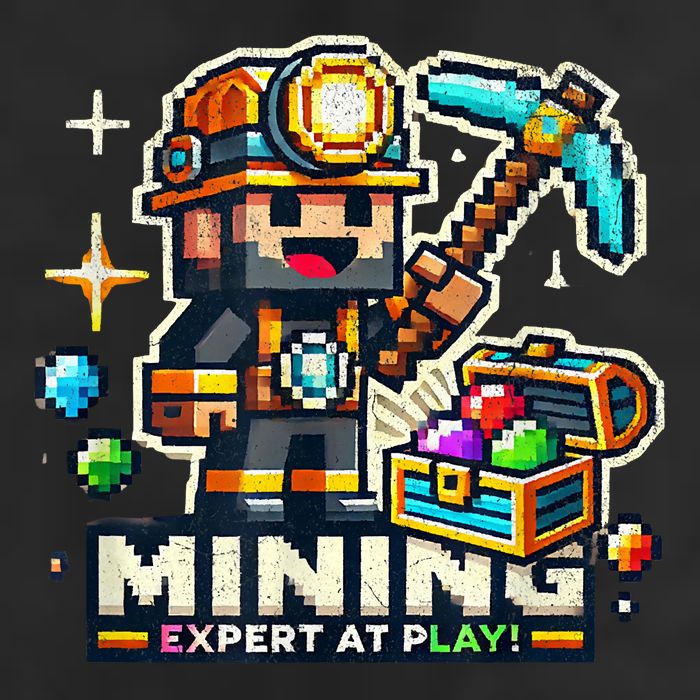 Mining Expert At Play! Pixelated Miner Microfiber Hand Towel