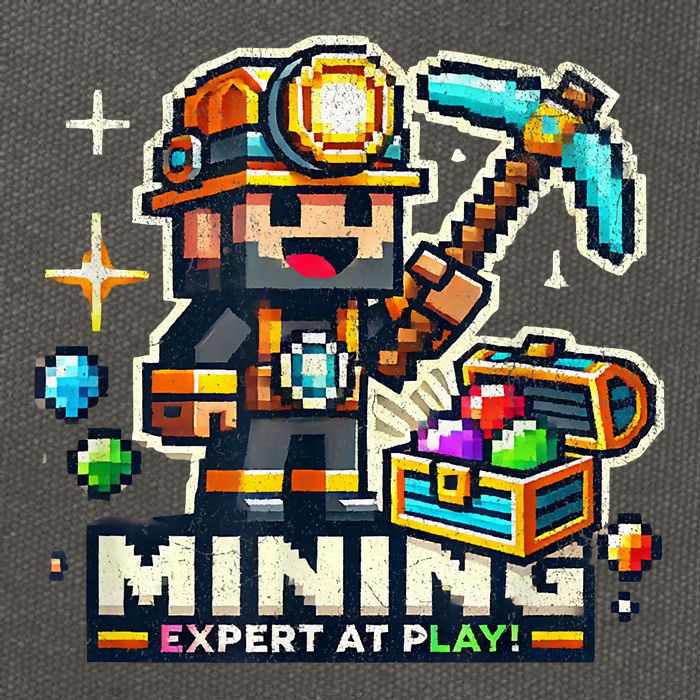 Mining Expert At Play! Pixelated Miner Cotton Canvas Backpack