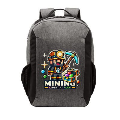 Mining Expert At Play! Pixelated Miner Vector Backpack