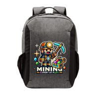 Mining Expert At Play! Pixelated Miner Vector Backpack