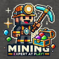 Mining Expert At Play! Pixelated Miner Vector Backpack