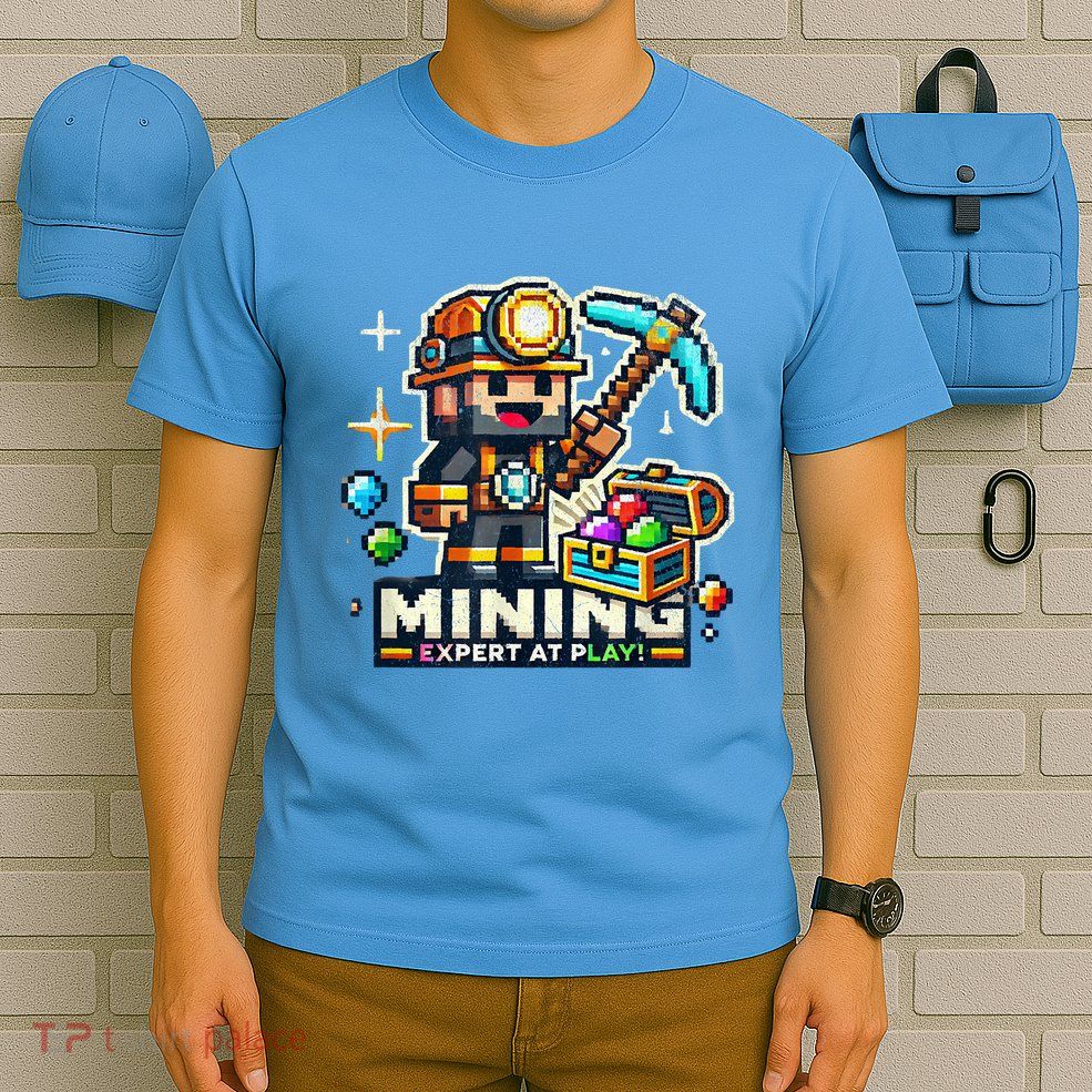 Mining Expert At Play! Pixelated Miner T-Shirt