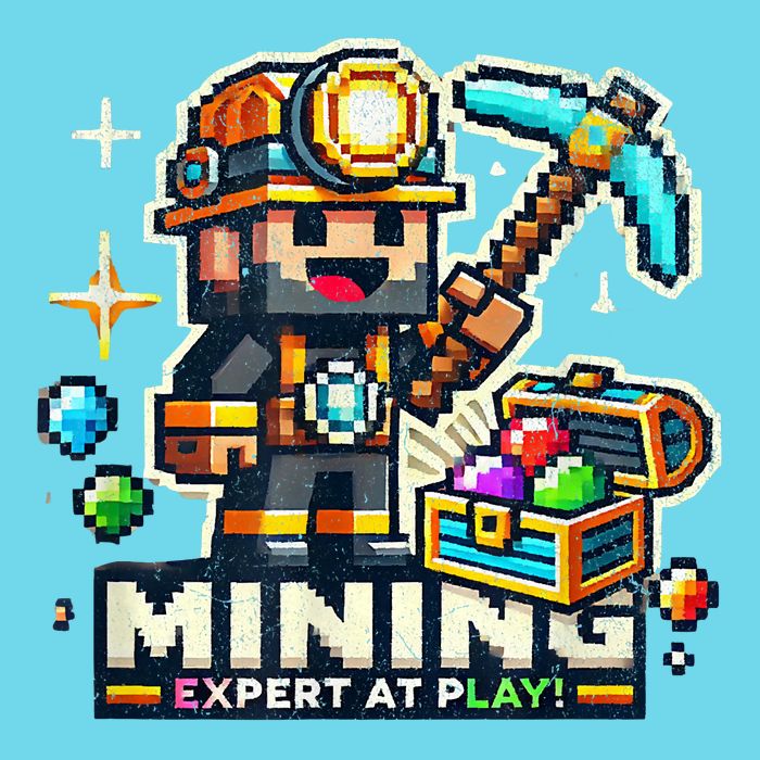 Mining Expert At Play! Pixelated Miner Poster