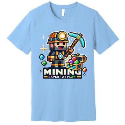 Mining Expert At Play! Pixelated Miner Premium T-Shirt