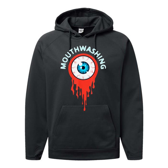 Mouthwashing Eye Art For Horror Fans Gift Performance Fleece Hoodie