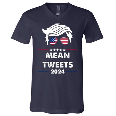 Mean Tweets 2024 Pro Trump V-Neck T-Shirt