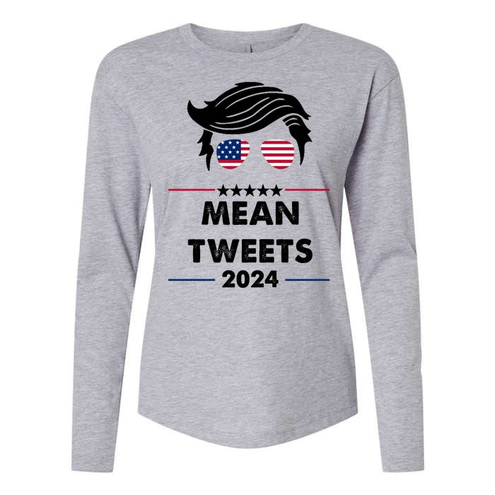 Mean Tweets 2024 Pro Trump Womens Cotton Relaxed Long Sleeve T-Shirt