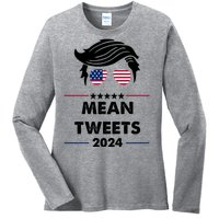 Mean Tweets 2024 Pro Trump Ladies Long Sleeve Shirt