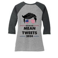 Mean Tweets 2024 Pro Trump Women's Tri-Blend 3/4-Sleeve Raglan Shirt