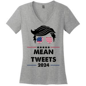 Mean Tweets 2024 Pro Trump Women's V-Neck T-Shirt