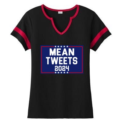 Mean Tweets 2024 Pro Trump Election Ladies Halftime Notch Neck Tee