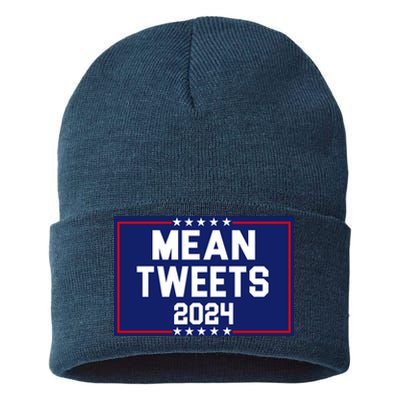 Mean Tweets 2024 Pro Trump Election Sustainable Knit Beanie