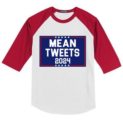 Mean Tweets 2024 Pro Trump Election Kids Colorblock Raglan Jersey