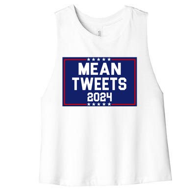 Mean Tweets 2024 Pro Trump Election Women's Racerback Cropped Tank