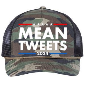 Mean Tweets Trump Election 2024 Retro Rope Trucker Hat Cap