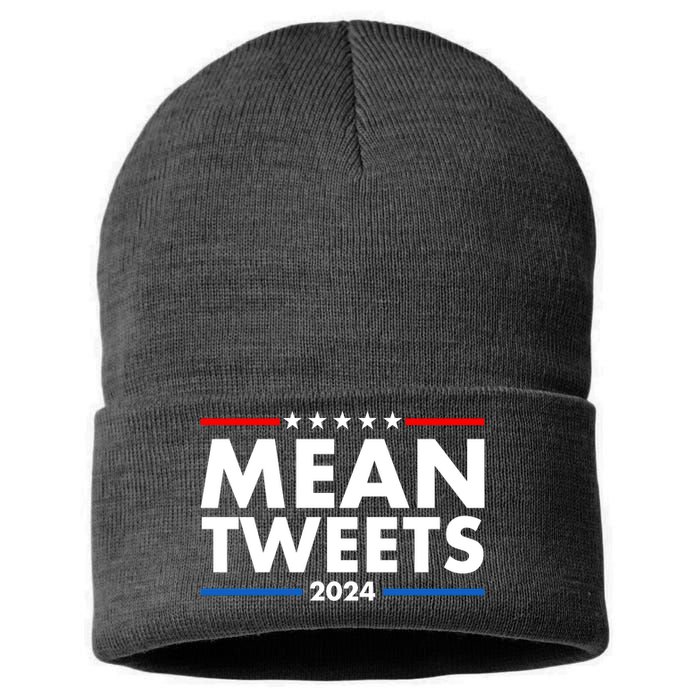 Mean Tweets Trump Election 2024 Sustainable Knit Beanie