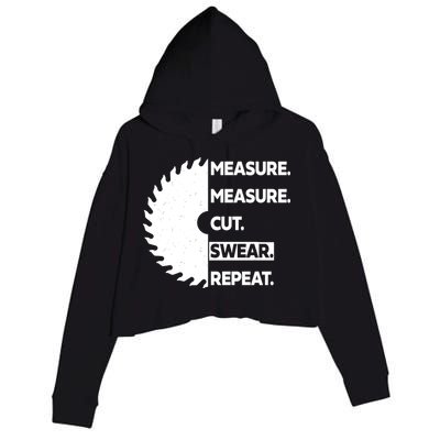 Measure Measure Cut Swear Crop Fleece Hoodie