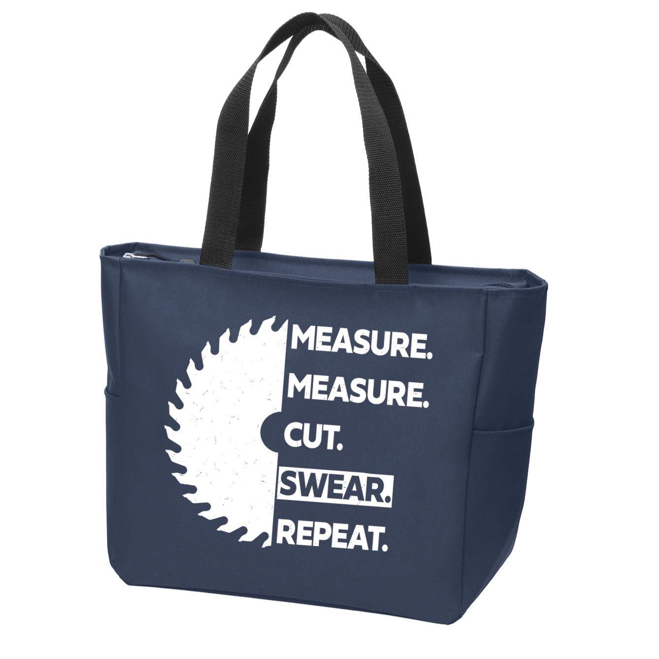 Measure Measure Cut Swear Zip Tote Bag