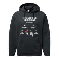 My Engineering Blueprint Funny Engineer TShirt Performance Fleece Hoodie