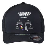 My Engineering Blueprint Funny Engineer TShirt Flexfit Unipanel Trucker Cap