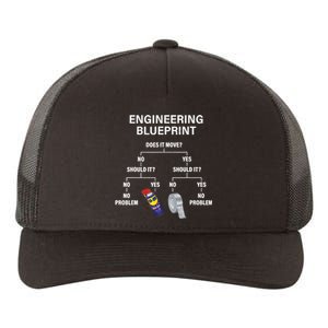 My Engineering Blueprint Funny Engineer TShirt Yupoong Adult 5-Panel Trucker Hat