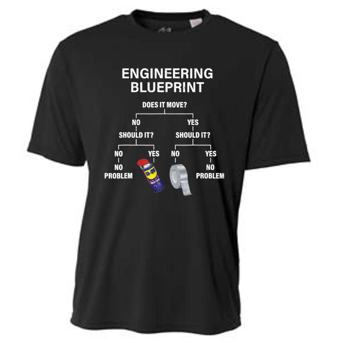 My Engineering Blueprint Funny Engineer TShirt Cooling Performance Crew T-Shirt