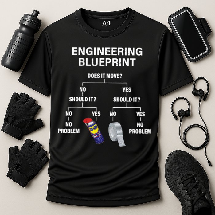 My Engineering Blueprint Funny Engineer TShirt Performance Shirt