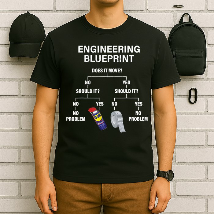 My Engineering Blueprint Funny Engineer TShirt T-Shirt