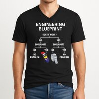 My Engineering Blueprint Funny Engineer TShirt V-Neck T-Shirt