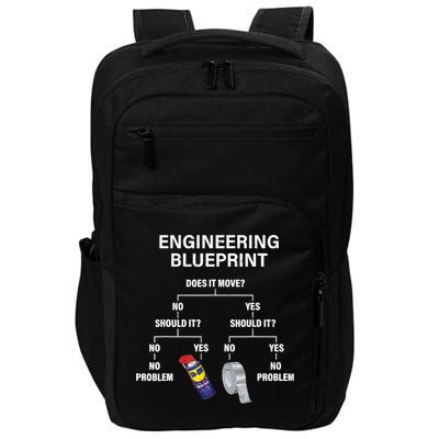 My Engineering Blueprint Funny Engineer TShirt Impact Tech Backpack