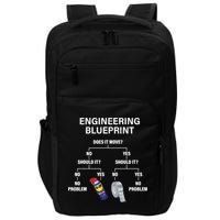 My Engineering Blueprint Funny Engineer TShirt Impact Tech Backpack