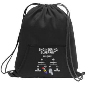 My Engineering Blueprint Funny Engineer TShirt Sweatshirt Cinch Pack Bag