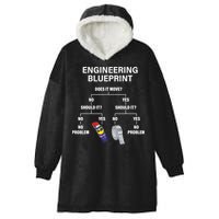 My Engineering Blueprint Funny Engineer TShirt Hooded Wearable Blanket