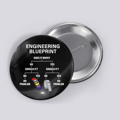 My Engineering Blueprint Funny Engineer TShirt Button